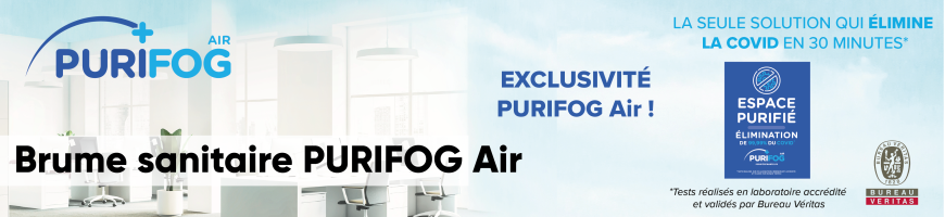PURIFOG Air, brume sanitaire qui élimine 99,99% de la COVID 19